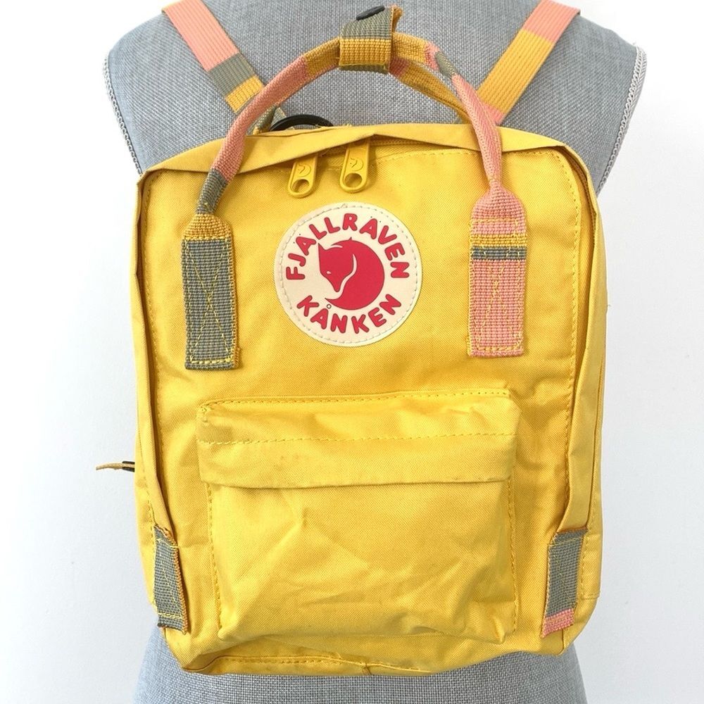 Fjallraven Kanken Mini Backpack 3L Yellow Gray Pink